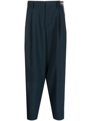 Kolor cropped pleated trousers - Blue