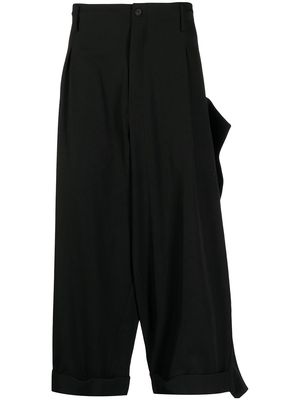 Yohji Yamamoto tailored-cut cropped trousers - Black