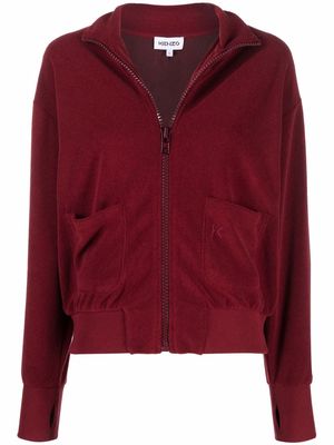 Kenzo terry-cloth zip-up jacket - Red