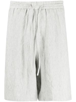 Emporio Armani drawstring linen bermuda shorts - Grey