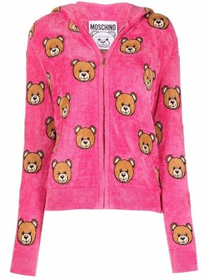 Moschino Toy-bear print hoodie - Pink