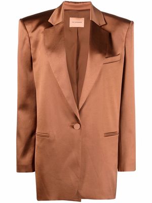 THE ANDAMANE boxy-fit single-breasted blazer - Brown