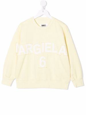MM6 Maison Margiela Kids logo-print cotton jumper - Yellow