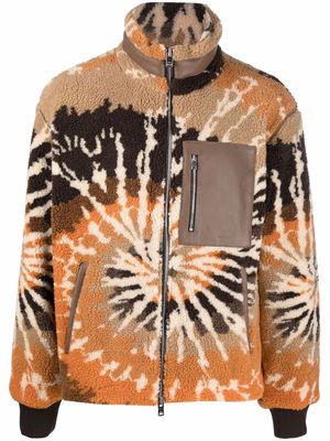 AMIRI tie-dye pattern fleece jacket - Orange