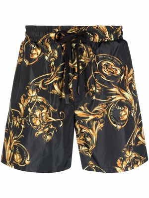 Versace Jeans Couture Barocco-print swimming trunks - Black