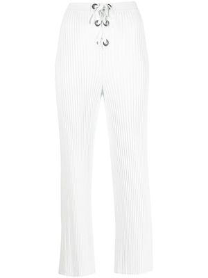 Dion Lee ribbed-knit eyelet lace-up trousers - Blue