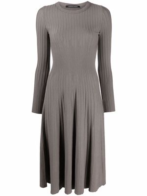 Antonino Valenti ribbed-knit long-sleeved dress - Grey