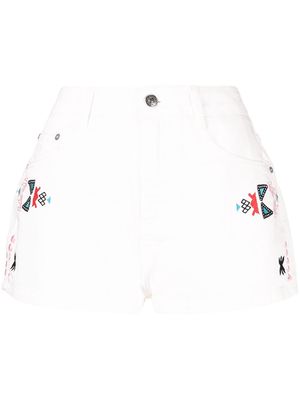 Ermanno Scervino embroidered pattern cotton shorts - White