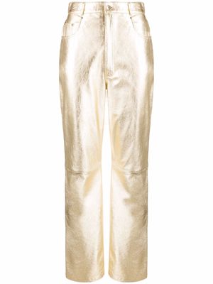 Manokhi Elba leather trousers - Gold