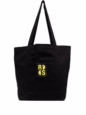 Raf Simons logo-patch detail tote bag - Black