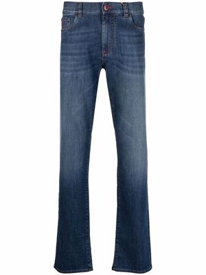 Canali high-rise fitted jeans - Blue