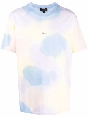 A.P.C. tie-dye print cotton T-shirt - Blue