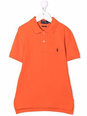 Ralph Lauren Kids embroidered-logo polo shirt - Orange