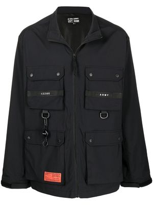 izzue multiple-pocket shirt jacket - Black