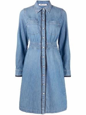 Ports 1961 long-sleeve denim shirt dress - Blue