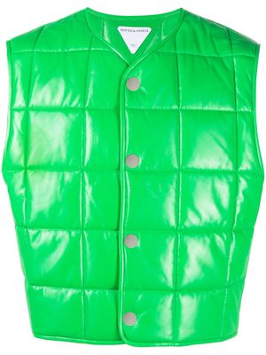 Bottega Veneta padded leather vest - Green