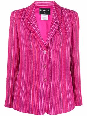 Chanel Pre-Owned 2010 single-breasted striped blazer - Pink