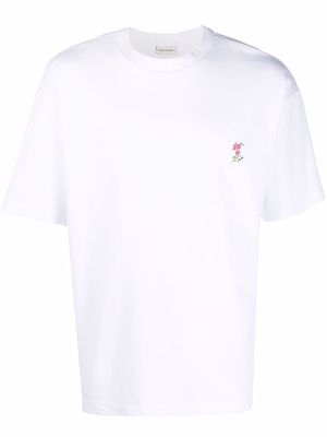 Drôle De Monsieur floral-embroidered T-shirt - White