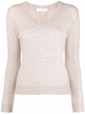 Liska V-neck wool-silk jumper - Neutrals