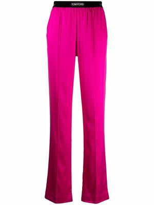 TOM FORD logo-patch straight-leg trousers - Pink