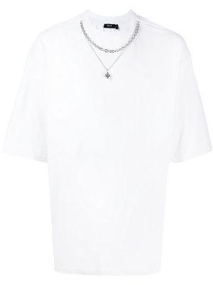 FIVE CM chain-link detail cotton T-shirt - White