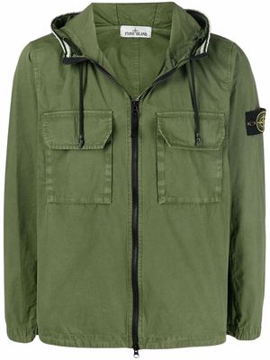 Stone Island Compass-badge hooded jacket - Green
