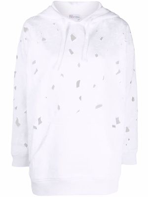 RED Valentino butterfly cut-out hoodie - White
