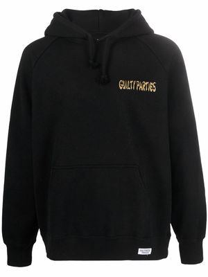Wacko Maria cotton slogan-detail hoodie - Black