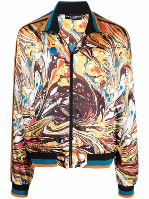Dolce & Gabbana graphic-print track jacket - Orange