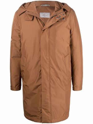Canali hooded down raincoat - Brown