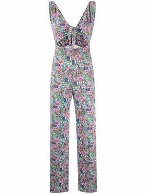 Chiara Ferragni floral-print knot-detail jumpsuit - Pink