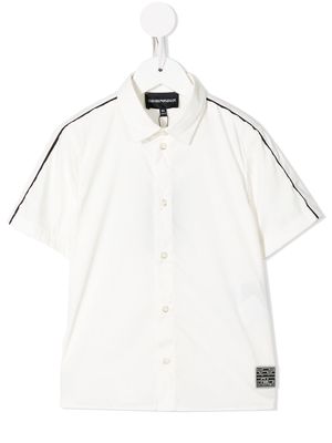 Emporio Armani Kids pipe-trim detail shirt - White