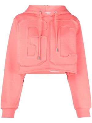 Gcds logo-patch cotton hoodie - Pink