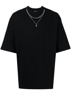 FIVE CM chain-link detail T-shirt - Black