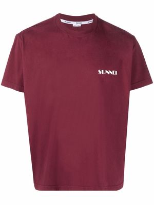 Sunnei logo-print cotton T-shirt - Red