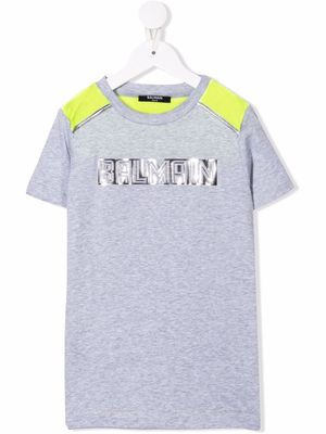 Balmain Kids logo print T-shirt - Grey