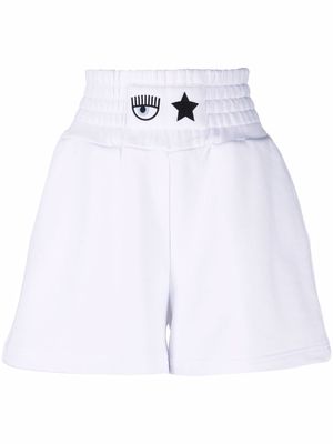 Chiara Ferragni Eye Star logo-patch shorts - White