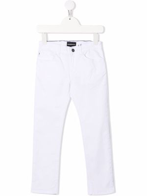 Emporio Armani Kids slim-cut denim jeans - White