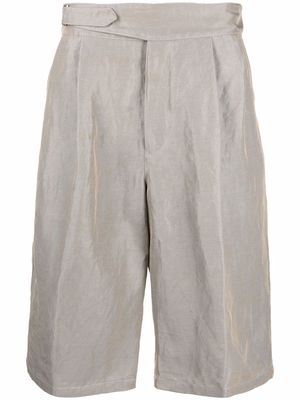 Giorgio Armani metallic oversized bermuda shorts - Silver
