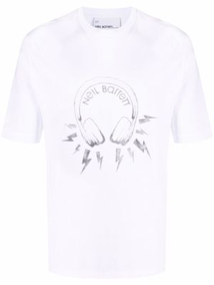 Neil Barrett headphones print T-shirt - White