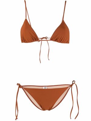 LIDO self-tie mid-rise bikini - Brown