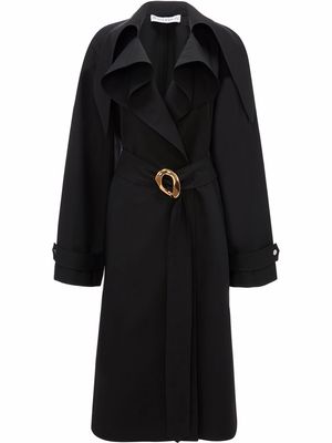JW Anderson exaggerated-collar chain-link trench - Black