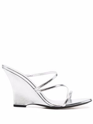 Alevì metallic-effect heeled mules - Silver
