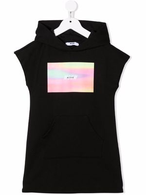 MSGM Kids hooded T-shirt dress - Black