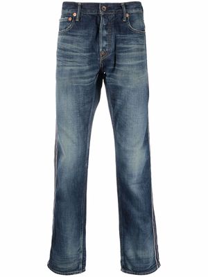 Evisu logo-pocket straight-leg jeans - Blue