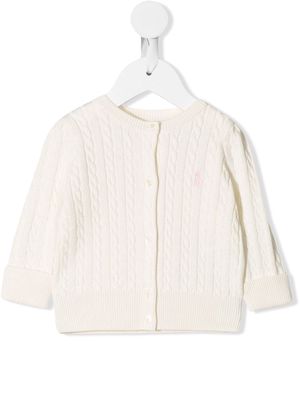 Ralph Lauren Kids cable knit cardigan - White