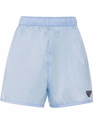Prada logo-plaque shorts - Blue