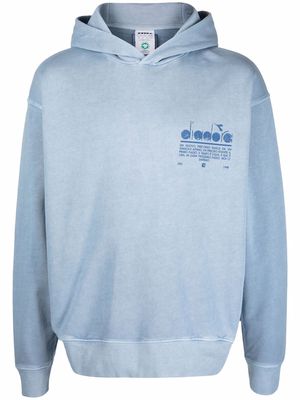 Diadora organic cotton faded logo hoodie - Blue