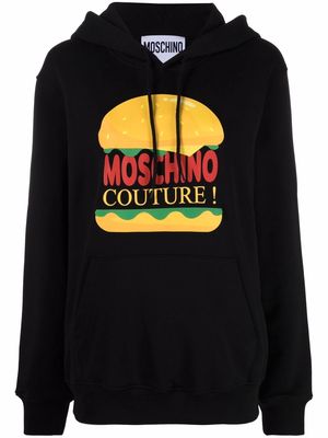 Moschino burger-print hoodie - Black
