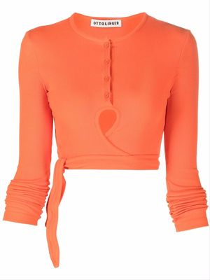 Ottolinger Otto cut-out fine-ribbed cropped top - Orange